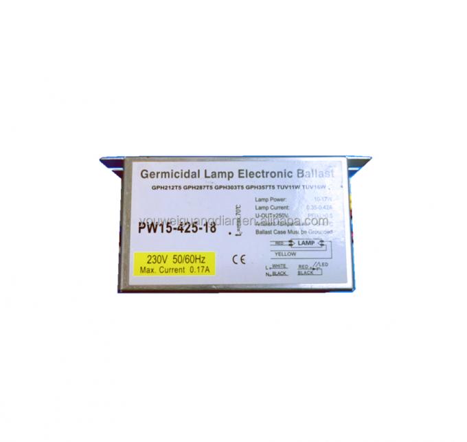 Alimentatore elettronico per gli alimentatori elettronici germicidi della lampada 15w del virus dei germi di scarico ad alta intensità leggero leggero UV-C di disinfezione